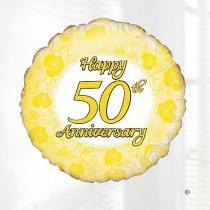 Happy 50th Anniversary Balloon Code: JGFB250GHAB  | Local Delivery Or Collect From Shop Only