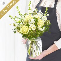 Lily free flowers in a vase neutral florist choice Code: LFVASE2N | Local delivery or collect from our shop Only