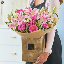 Pretty pink rose and lily bouquet Interflora Code: RLHTP1 | National delivery, local delivery or collect from shop