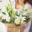White Rose and Lily Bouquet Code: RLHTW1 | Local delivery or collect from shop only