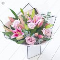 Beautifully simple pink rose and pink lily bouquet Code:SIPRLHT1  | National delivery and local delivery or collect from shop