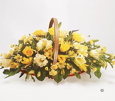 Yellow and Cream Mixed Basket Spray Code: JGFF2350FB