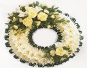 Traditional Green and White Massed Wreath Code: JGFF480GWW  | Local Delivery Or Collect From Shop Only