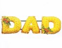 Dad flower letter tribute orange gold and yellow Code: JGFF206YOGD | Local delivery or collect from our shop only