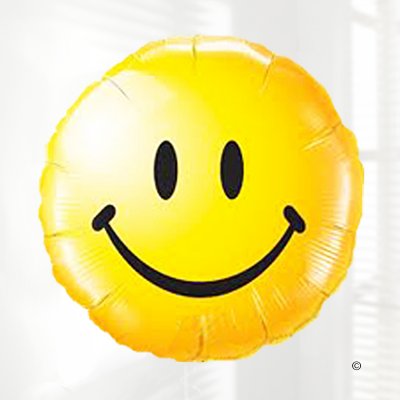 Yellow smiley face balloon Code JGFB4783211B  | Local delivery or collect from shop only