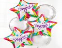 Congratulations stars silver balloon bouquet Code: JGFC02451ZF | Local Delivery Or Collect From Shop Only