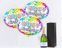 Happy birthday champagne and balloon celebration Code: JGFB7CBGS | local delivery or collect from shop only
