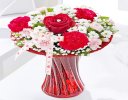 Red love vase with Belgian milk chocolate truffles Code: JGFV4041VCT  | Local delivery or collect from shop only