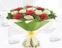 12 Mixed Red and White Rose Hand-tied Code JGF945012RW | Local delivery or collect from our shop only