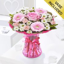 Cotton Candy Get Well Vase Arrangement Code: JGFG00281PS | Local Delivery Or Collect From Shop Only