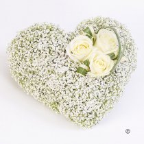 White Gypsophila Heart Code: JGF19700WGH | Local Delivery Or Collect From Shop Only