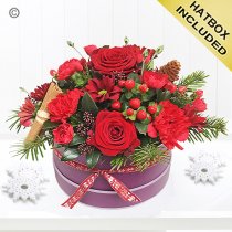 Burgundy christmas hatbox Code:JGFX0221CHB | Local delivery or collect from shop only