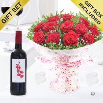 Twelve Hugs and Kisses with a Medium Bodied Merlot Red Wine Code: JGFV12201RW | Local Delivery Or Collect From Shop Only