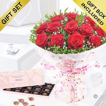 12 Hugs and Kisses With A Box of Luxury Belgian Salted Caramel Truffles Code: JGFV421242RRST | Local Delivery Only