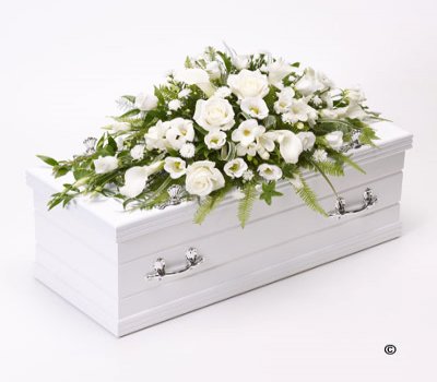 Children's White Casket Spray Code: F13111WS