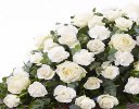 White Rose and White Carnation Casket Spray Code: F13590WS | National and Local Delivery