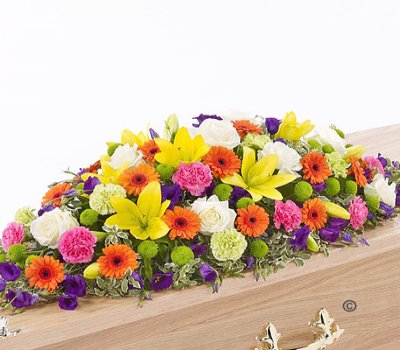 Vibrant Casket Spray Code: F13620VS | National and Local Delivery