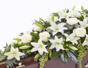 White Lily and White Rose Casket Spray Code: F13520WS | National and Local Delivery