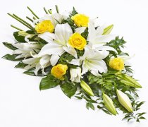 White Lily and Yellow Rose and Spray Code: F13650YS