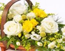 Yellow and White Mixed Basket Spray Code: F13060YS