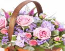 Pink and Lilac Mixed Basket Spray Code: F13070MS