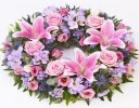 Pink & Lilac Rose and Lily Wreath Code: F13050MS