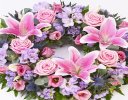 Pink & Lilac Rose and Lily Wreath Code: F13050MS