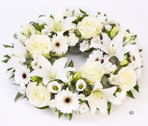 White Rose and Lily Wreath Code: F13050WS