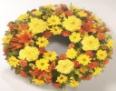 Orange and Yellow Mixed Classic Wreath Code: JGFF860YOW | Local Delivery Or Collect From Shop Only