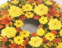 Orange and Yellow Mixed Classic Wreath Code: JGFF860YOW | Local Delivery Or Collect From Shop Only