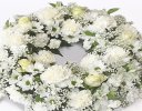 White Classic Wreath Code: JGFF410WW  | Local Delivery Or Collect From Shop Only