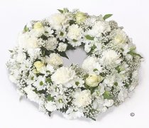 White Classic Wreath Code: JGFF410WW  | Local Delivery Or Collect From Shop Only