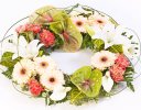 Peach, white and Green Exotic Wreath Code: F13450MS