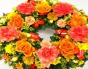 Orange and Yellow Classic Wreath Code: JGFF2740OW | Local Delivery Or Collect From Shop Only