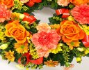 Orange and Yellow Classic Wreath Code: JGFF2740OW | Local Delivery Or Collect From Shop Only