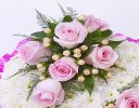 Traditional White Massed Posy Bright Pink and White Code: F13421PS | National and Local Delivery