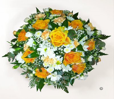 Classic Orange and White Posy Code: JGFF4180WOP | Local Delivery Or Collect From Shop Only