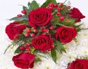 Traditional Red and White Massed Posy Code: F13421RS | National and Local Delivery