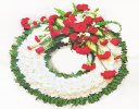 Traditional Red and White Massed Wreath Code: JGFF790RWGW | Local Delivery Or Collect From Shop Only