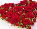 Classic red rose and red spray carnation heart Code: FL83460RS| Local delivery or collect from our shop only