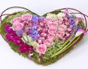 Contemporary Pink and Green Heart Code: F13201MS | National and Local Delivery