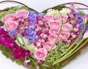 Contemporary Pink and Green Heart Code: F13201MS | National and Local Delivery