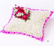Classic Pink and White Cushion Code: F13721PS | National and Local Delivery