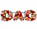 Dad flower letter vibrant Tribute Code: JGFF1179VD | Local delivery or collect from our shop only