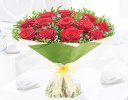 12 Red rose hand-tied with gypsophila  Code: JGF945012RR | Local delivery or collect from our shop only