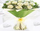 12 White Rose Hand-tied Code: JGF945112WR  | Local Delivery Or Collect From Shop Only