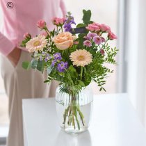 Florist choice flowers in a vase hand-tied Code: VASE1S | Local delivery or collect from our shop only