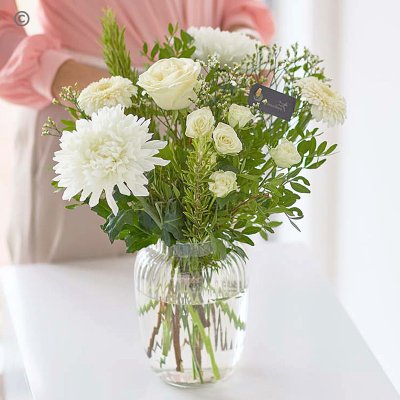 Sympathy Neutral Bouquet in a Vase Code: CCVN0100 | National delivery, local delivery or collect from shop