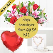 Happy Anniversary Hearts Gift Set  HA1  Code: JGF HA1 | Local Delivery Or Collect From Shop Only