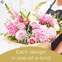 Florists Choice Hand tied bouquet made with seasonal flowers Code: HT10S | National Delivery and Local Delivery Or Collect From Shop
